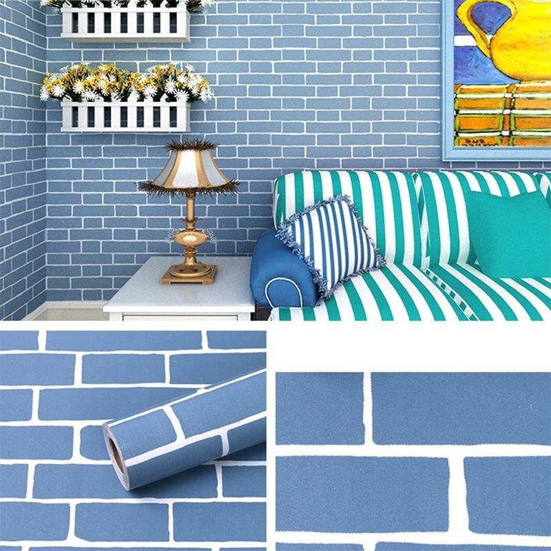 10М Кирпичные обои Преображение стола и шкафа Под дерево Водонепроницаемые ПВХ Самоклеящаяся фоновая наклейка на стену