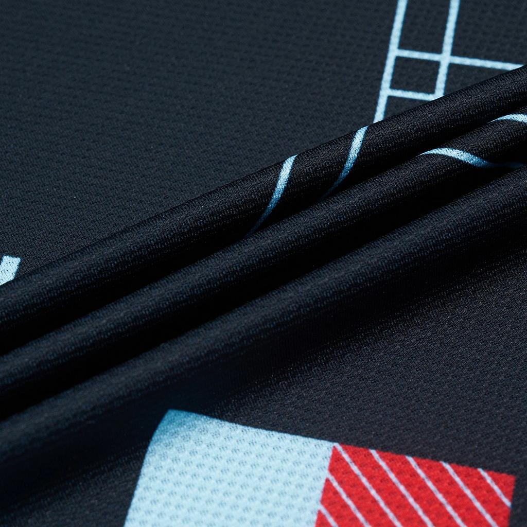 Футболка унисекс с коротким рукавом и вышитым принтом логотипа серии Li Ning Badminton, быстросохнущая, черная AAYT057-3