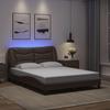VidaXL Bed Frames with LED Lights, Upholstered Bed, Double Bed, Adult Bedroom Interior Bed, Modern, Brown 3213922