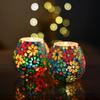 New Tealight Candle Holders for Home Decor, Mosaic Glass, Flowers Diwali Decoration Items Pack of 2
