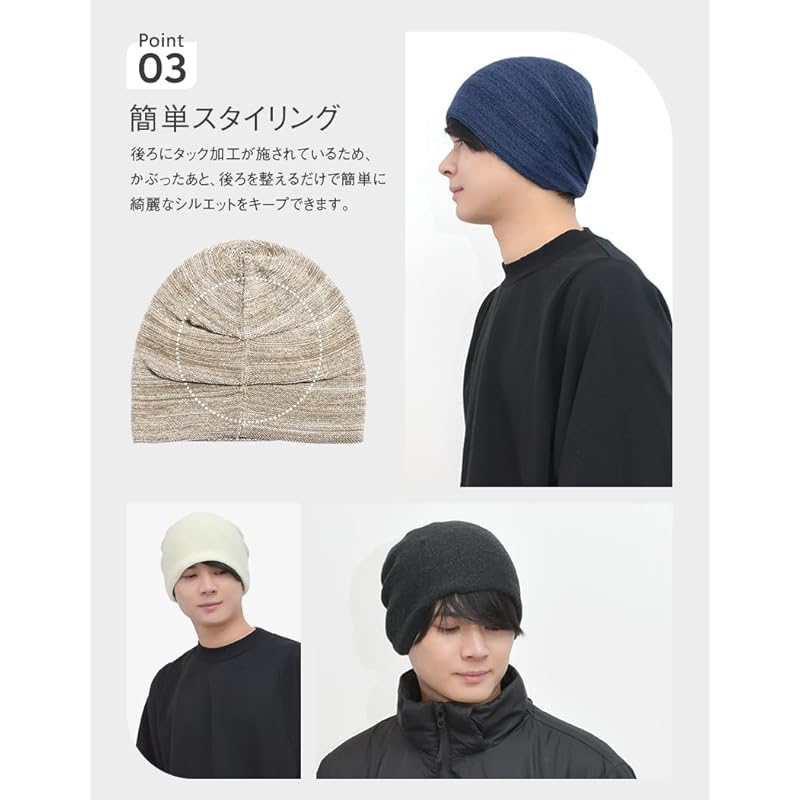 [Loo&c] [Lou and Sea] вязаная шапка мужская большого размера 100% хлопок медицинская шапка вязаная шапка шапка большой размер всесезонная защита от холода унисекс хлопок Смотреть