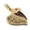 [L1681] - Gold Plated 'Je t'Aime' Pendant