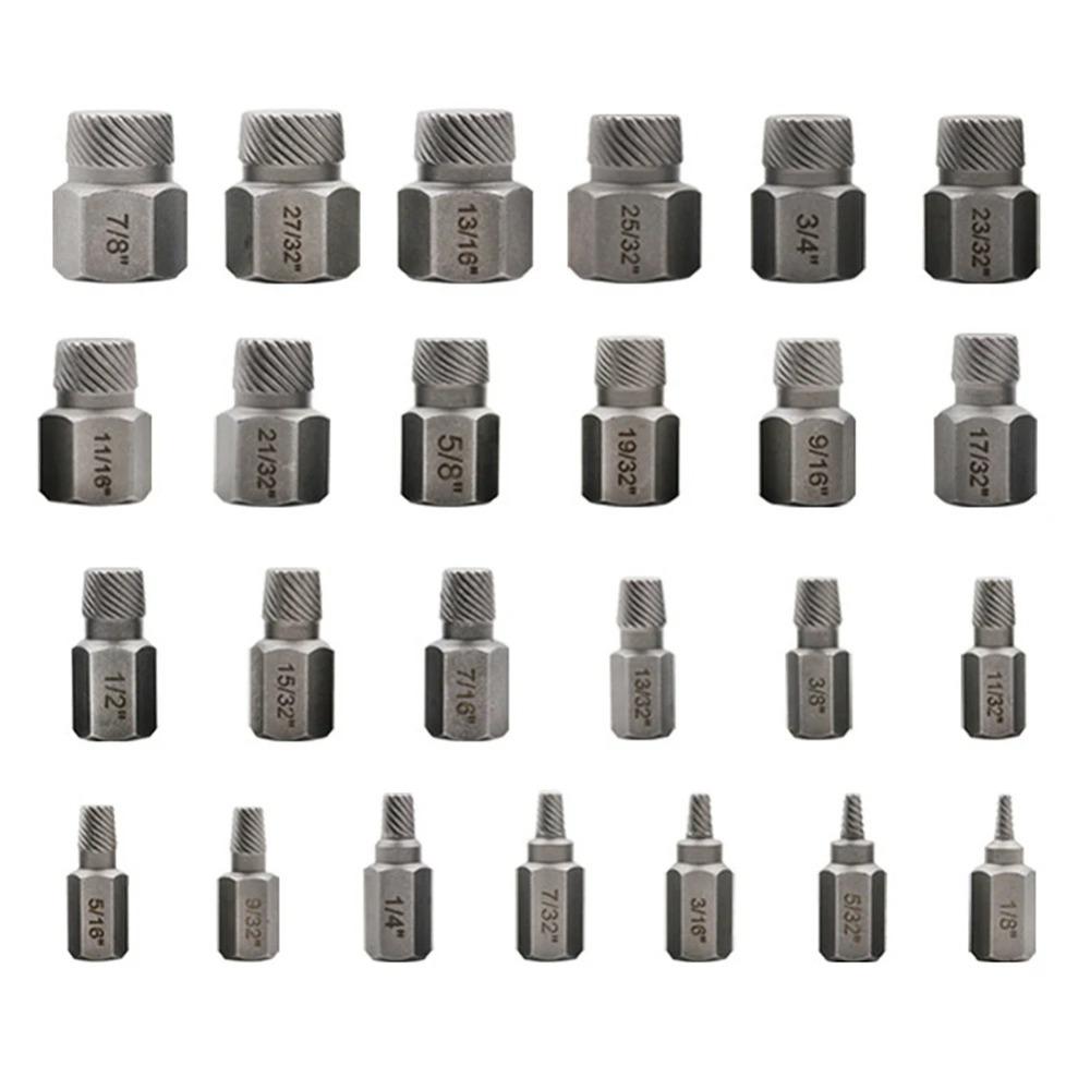 25Pcs Double Head Screw Extractor Set Easy Out Screw Remover Set  Removing Stripped