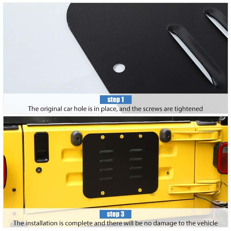 Spare Tire Carrier Filler Plate Tailgate Plug Vent Plate Cover For Jeep Wrangler TJ 1997-2006 Exterior Accessories