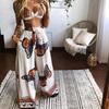 Two-Piece Suit Summer Women Boho Beach Style Print Underwear Loose Wide Leg Pants 2pcs Outfits Casual Sets