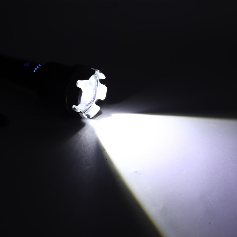 Black LED Torch Telescopic Zoom COB Light Lamp Portable Zoomable Flashlight Camping