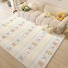 Ковер с окантовкой для гостиной, мультяшная девочка, диван, спальня, простой в уходе, уютный, нескользящий, водонепроницаемый, прикроватные коврики, украшение дома