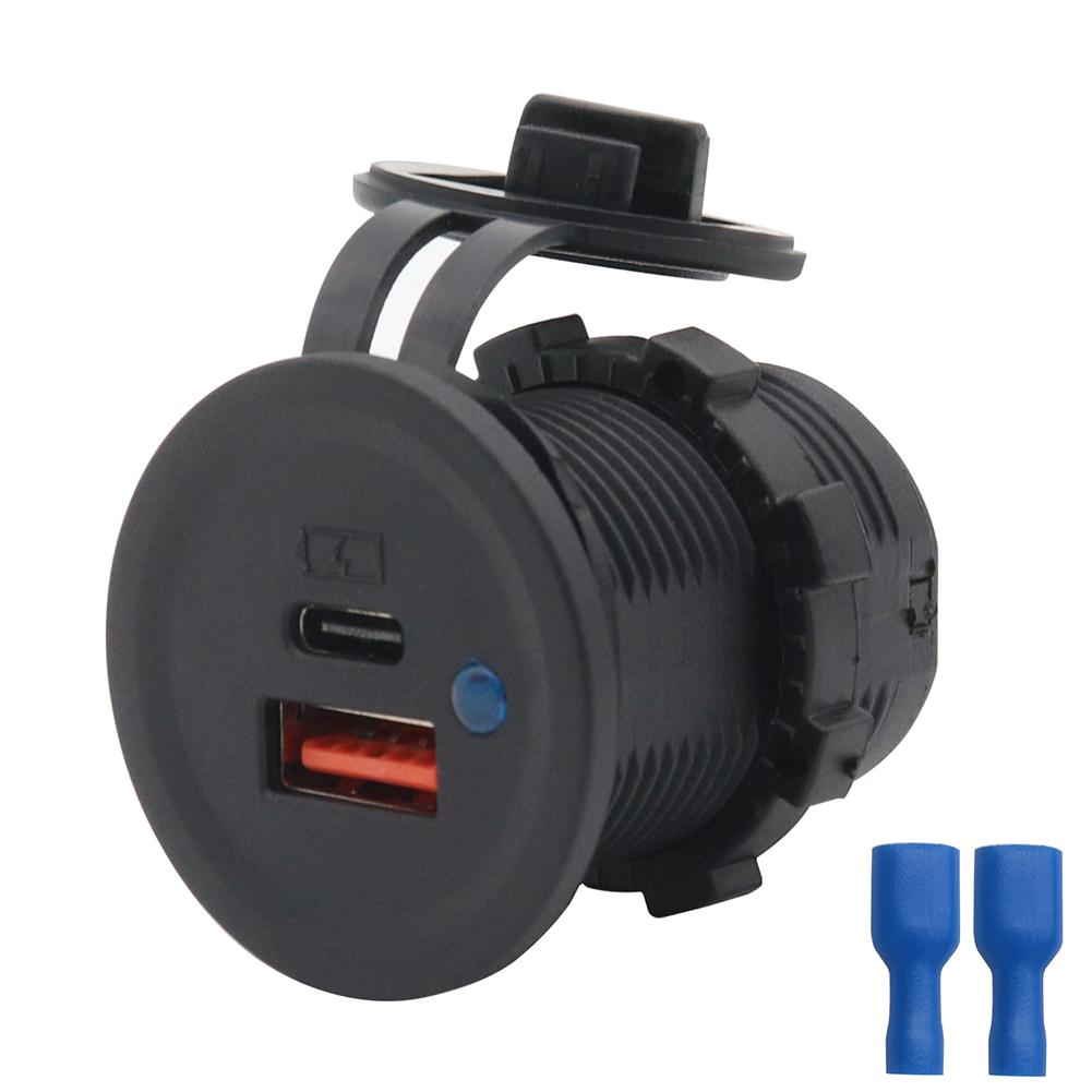 DC 10-28V USB автомобильное зарядное устройство гнездо быстрой зарядки PD Type C QC 3.0 зарядное устройство розетка зарядный адаптер для автомобиля мотоцикла квадроцикла автофургона