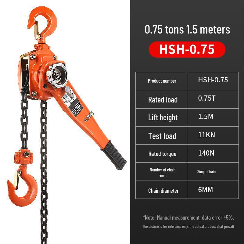 Hand Operated 0.75/1.5 Ton Chain Hoist and Lever Wire Tightener