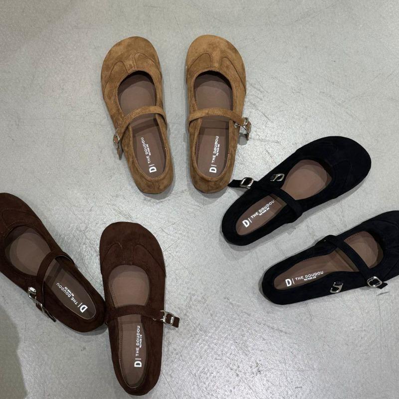 Новый стиль Женские осенние женские туфли-балетки с круглым носком, женские туфли-балетки на мягком плоском каблуке, повседневные туфли Мэри Джейн для улицы