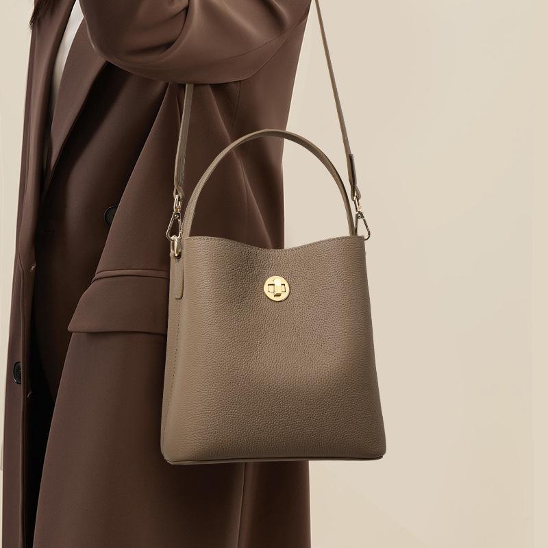 Новая женская сумка кроссбоди, сумка-ведро, из натуральной кожи, на одно плечо, универсальная, для работы