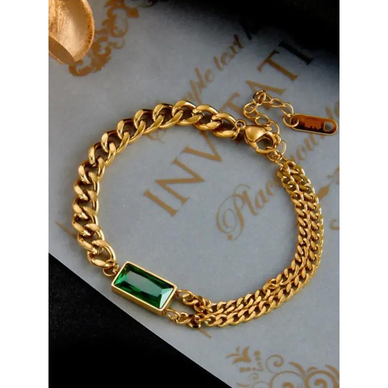 1 женский европейский и американский модный изумрудный браслет, свадьба, свидание, путешествие, банкет, вечеринка, праздничный нарядный подарок