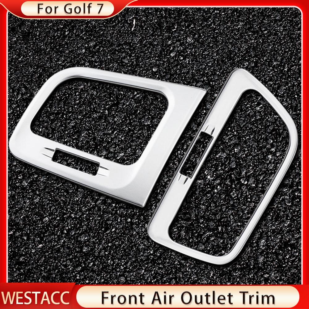 2 шт., наклейка на выпускное отверстие автомобиля из АБС-пластика для Volkswagen VW Golf 7 MK7 7,5 MK7.5 2013-LHD, вентиляционная крышка кондиционера A/C