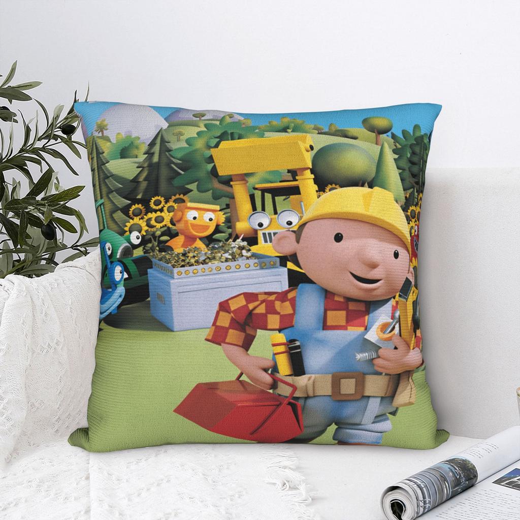 Cartoon B-Bob B-Builder Pillow Case Kawaii Pillow Cover Comfy Pillowcases For Living Room Bed Chair