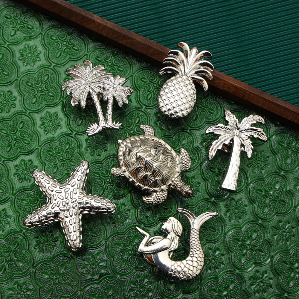 Silver Zinc Alloy Drawer Knobs Kitchen Cabinet Knobs Furniture Handles Creative Furniture Knobs for Cabinets and Drawers