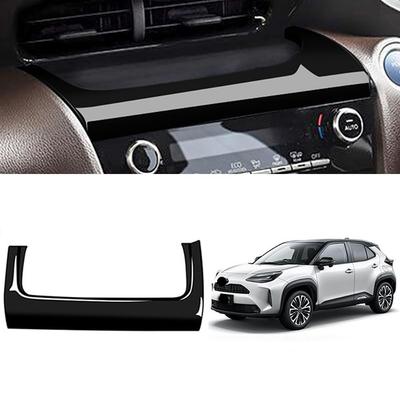 Накладка на консоль Toyota New Yaris Cross, Центральный кондиционер, Нижняя накладка, Чехол для интерьера YARIS CROSS, ABS, Черный рояльный лак