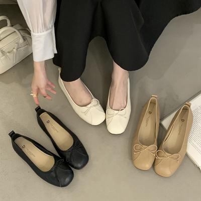 Мода Bailamos Женские балетки с квадратным носком, слипоны, неглубокие лоферы, женские мокасины, женские балетки 2025 Весна Осень Британский стиль Fl