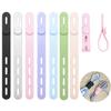 10Pcs Silicone Cable Management Organizer Organizer Ties Reusable Cord Elasticity with High Anti-Lost Adjustable Soft Rubber