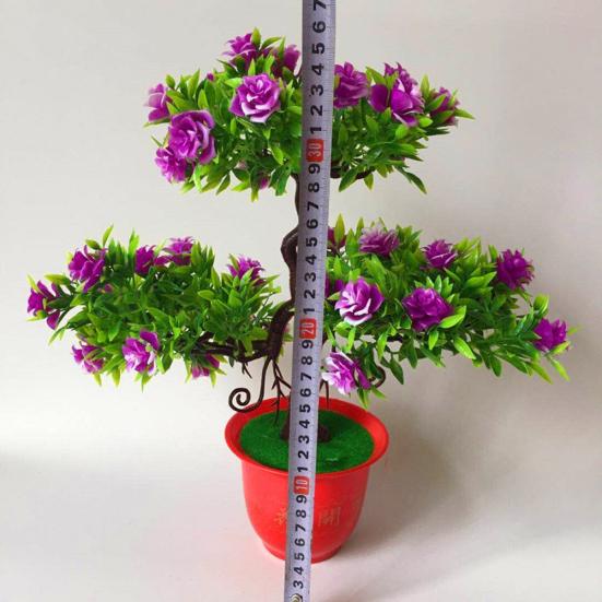 Искусственный цветок розы Приветствие гостя Сосновое растение Горшок для домашнего рабочего стола Офисный декор