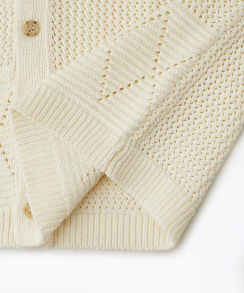 OUTSTANDING Hs Crochet Knit Cardigan_Ivory