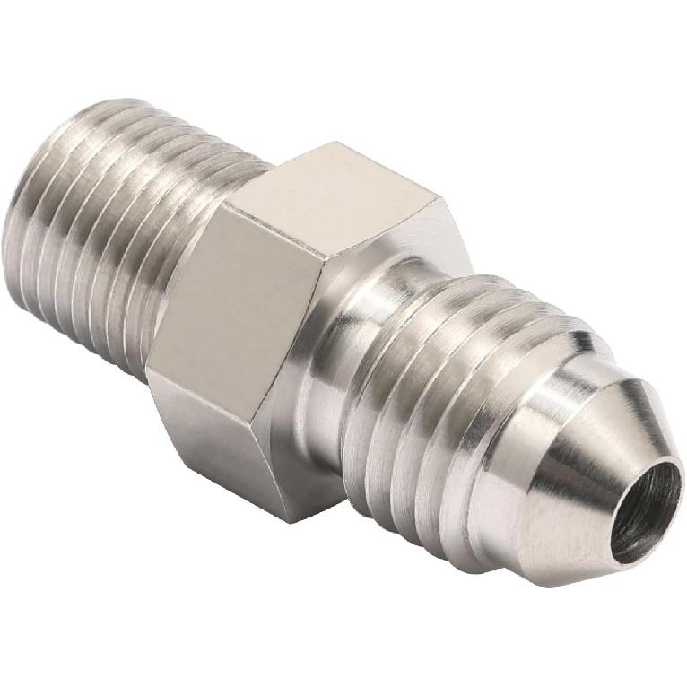 4AN Male Flare to 1/8 NPT Pipe Male Stainless Steel Straight Fitting Adapter Union Connector