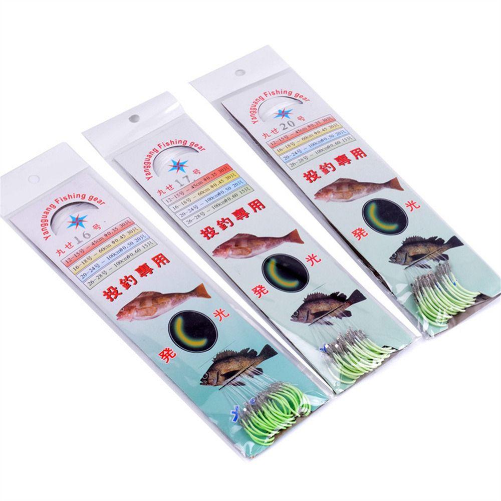 С Светящимся Крючком на Леске Крючок из Высокоуглеродистой Стали с Леской Пресная и Морская Вода