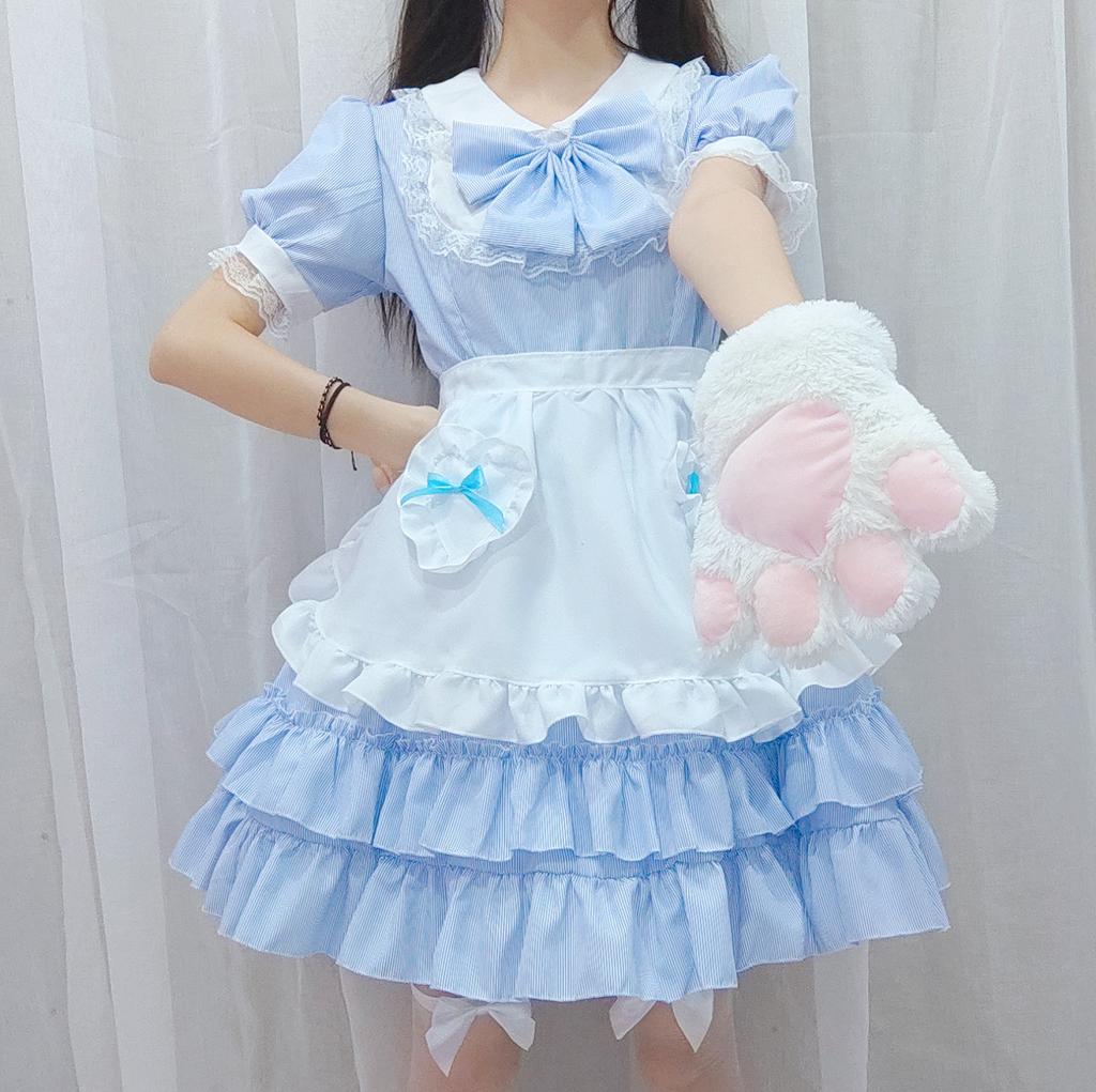 Schoolgirl Cute Summer Puff Loli Sweet Dress Maid Fluffy Dress Cos