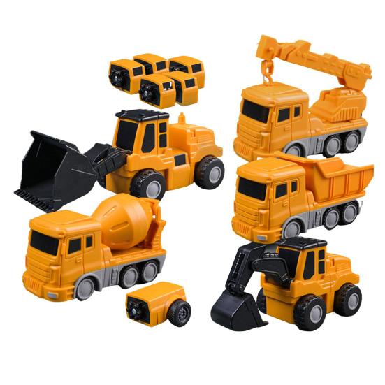 1 набор для детей, трансформирующийся робот-машина, игрушечная магнитная модульная конструкция, модель грузовика, образовательная деформационная инженерная машинка, подарок для малышей и мальчиков