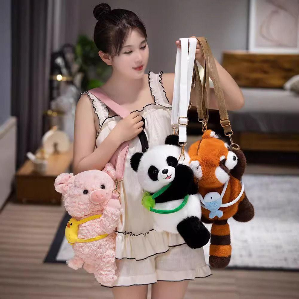 Dog Animals Raccoon Bag Fur Capybara Crossbody Bag Cute Plush Panda Backpack  Zoo Gift