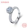 Lindon женское классическое кольцо из стерлингового серебра 925 пробы с муассанитом женские ювелирные изделия свадебный подарок для вечеринки