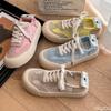 Thick Soled Female Student Trendy Flat Shoes for Spring and Summer  New Women's Board Shoes Lace Up Round Toe Casual  Shoes