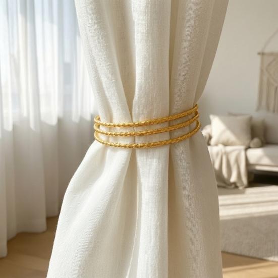 Curtain Buckle, Elastic Metal Coil Structure, Anti-Oxidation Polished Surface Curtain Tieback, Easy Fixing And Removal Curtain Clips