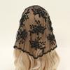 Headwear Flower Lace Triangle Scarf Summer Black and White Solid Color Headcloth Wedding Lace Cover Female