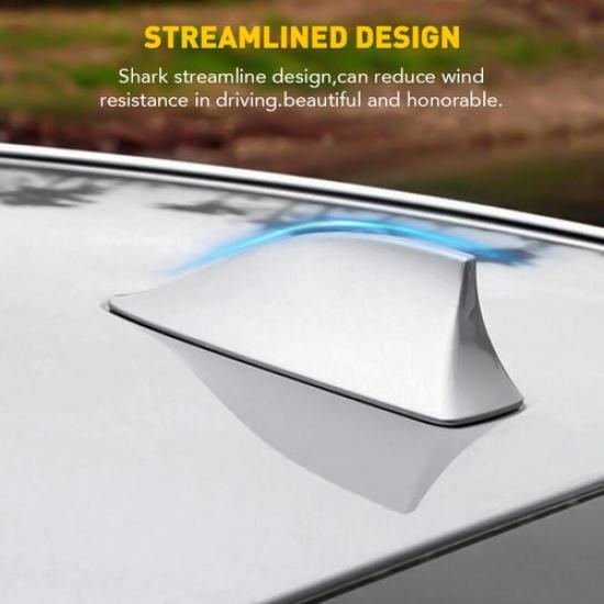 Sliver Shark Fin Antenna Cover Antenna Radio FM/AM Signal Booster Aerial Replace