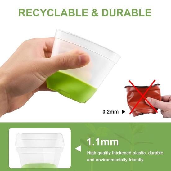 6/12 шт. силиконовый детский горшок, прозрачные квадратные горшки для растений с дренажными отверстиями, легкая пересадка, пластиковый многоразовый цветочный горшок для здорового роста корней