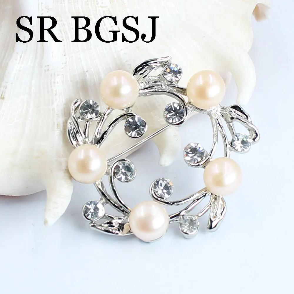 Роскошные украшения 100% Натуральный пресноводный жемчуг Свадебное микроинкрустированное цирконом Пальто Женские аксессуары на все случаи жизни Брошь-булавка