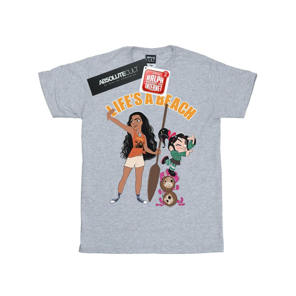 Disney Womens/Ladies Wreck It Ralph Moana And Vanellope Cotton Boyfriend T-Shirt