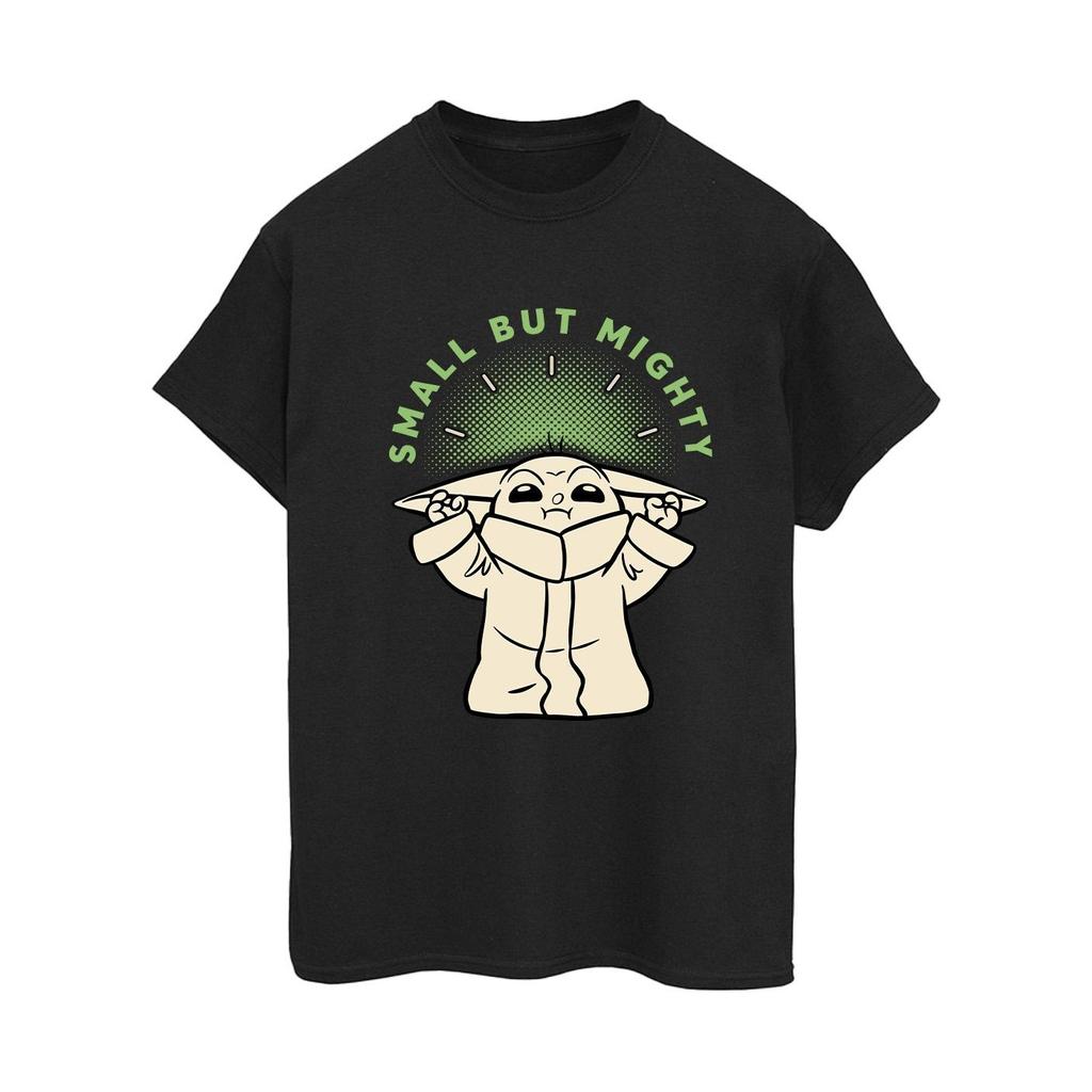 Star Wars Womens/Ladies The Mandalorian Small But Mighty Grogu Cotton Boyfriend T-Shirt