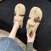 Обувь женская на плоской подошве мокасины с мехом с круглым носком осенние повседневные женские кроссовки платье мокасины осень-зима досуг пряжка ремешок флок резина