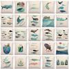 Newest Fashion Nordic Style Whale Cushion Cover Ocean Whales Home Pillow Case Linen Cotton Pillows Covers