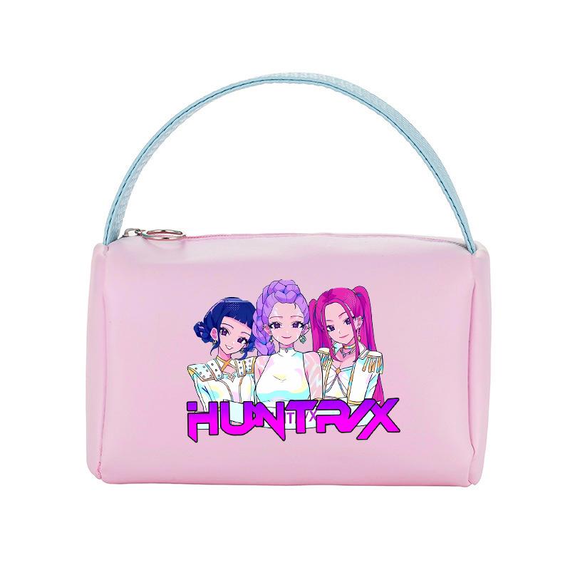 KPop Demon Hunters Handheld Make Up Bag Organizer for Women Portable Tracvel Cosmetics Handbag Waterproof Toiletry Makeup Bags