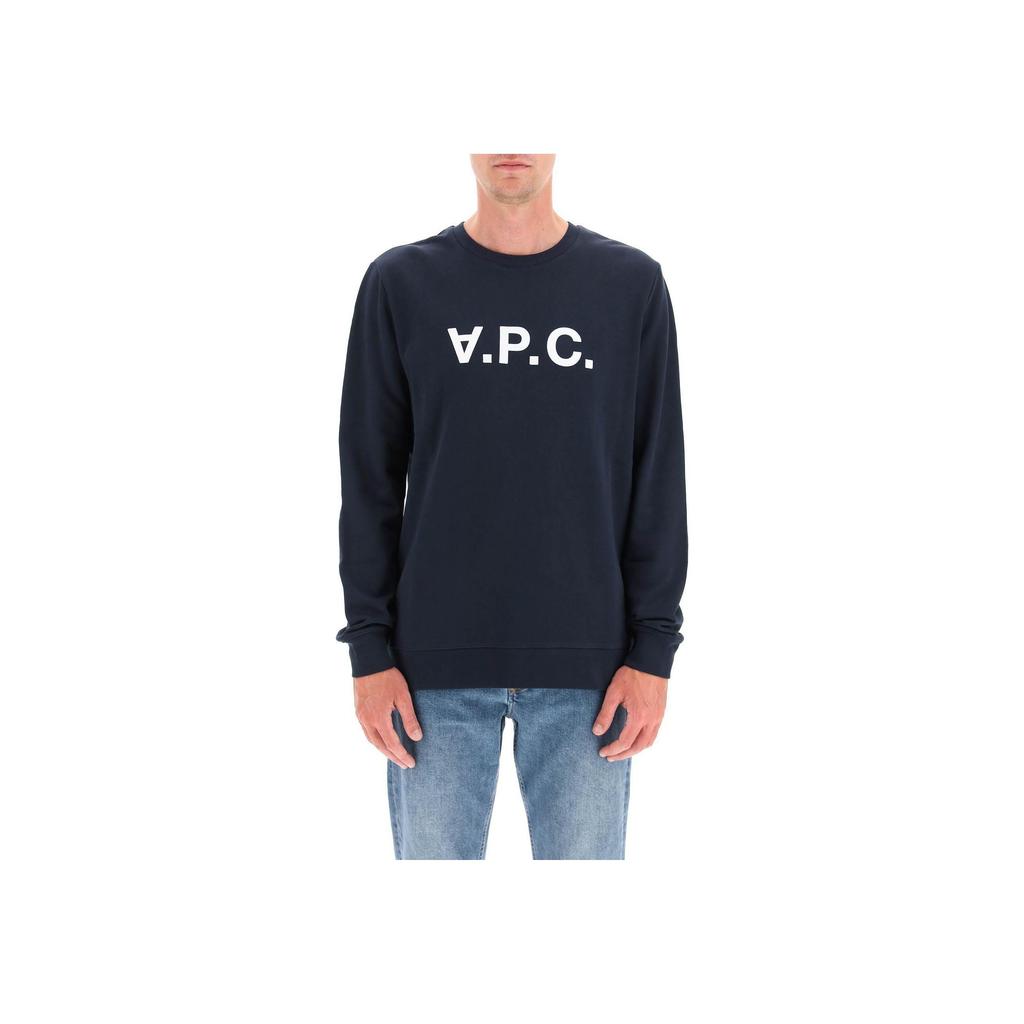 A.P.C Casual Logo Print Crewneck Sweatshirt Men sweatshirt Blue COFAXH27378IAK