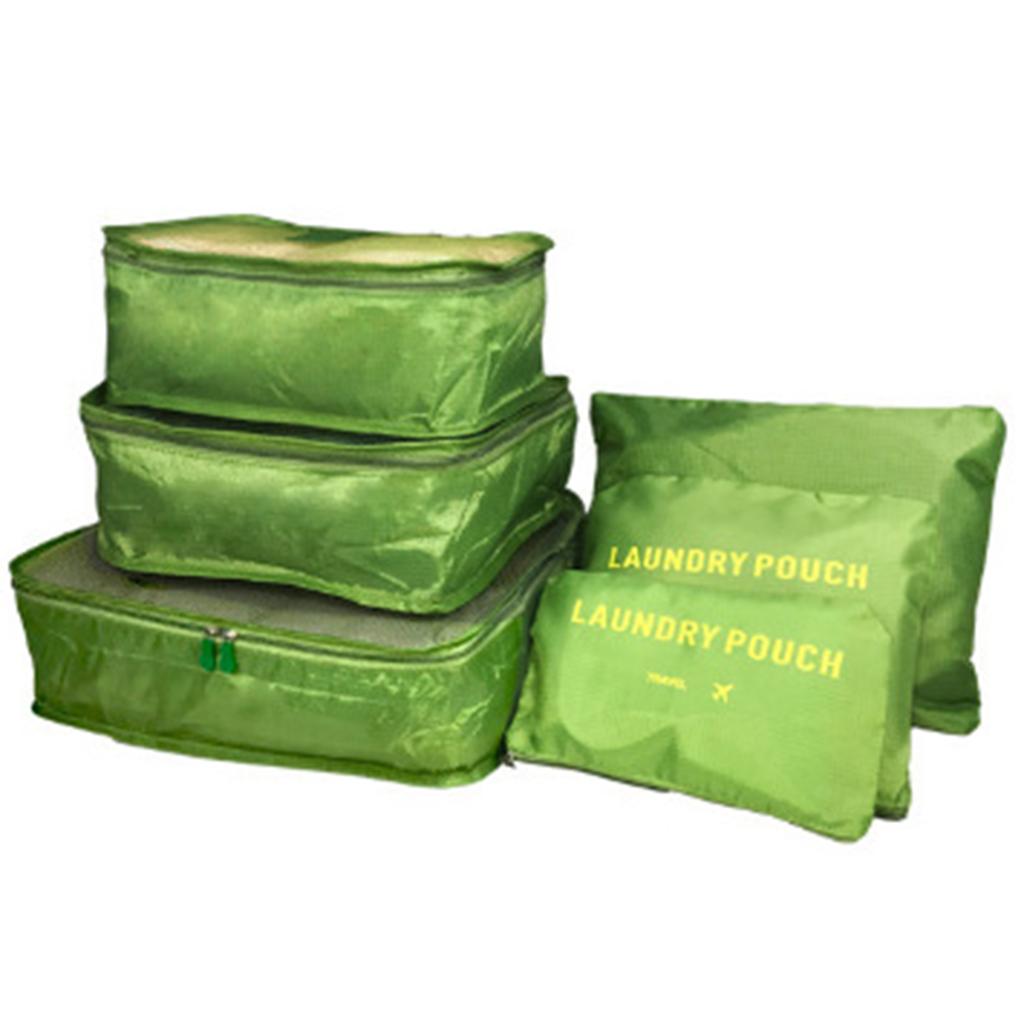 6pcs/Set Travel Luggage Packing Cubes Suitcase Clothes Storage Bag Organiser Foldable Clothing Organizer Shoes Underwear Pouch