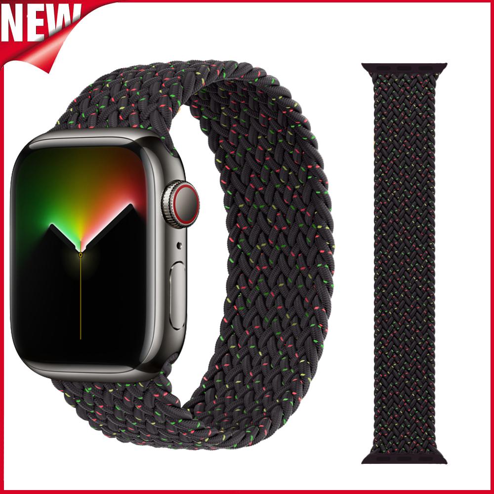 Плетеная петля Solo для Apple Watch Band 44 мм, 40 мм, 45 мм, 41 мм, 49 мм, 42 мм, 38 мм, эластичный браслет IWatch Series 7, 3 SE, 6, 8, ультра-ремешок для ремешка для наручных часов