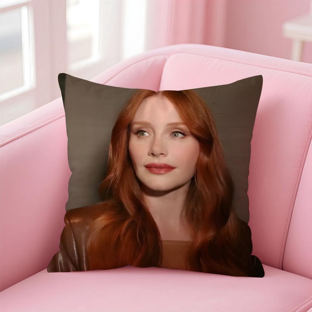 BBryce Dallas Howard Cushion Cover Pillowcase Short Plush Invisible zipper Room Sofa Cushion Cover