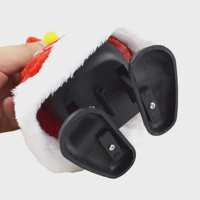 Электрическая качающаяся новогодняя игрушка-шапка с огнями и колокольчиками