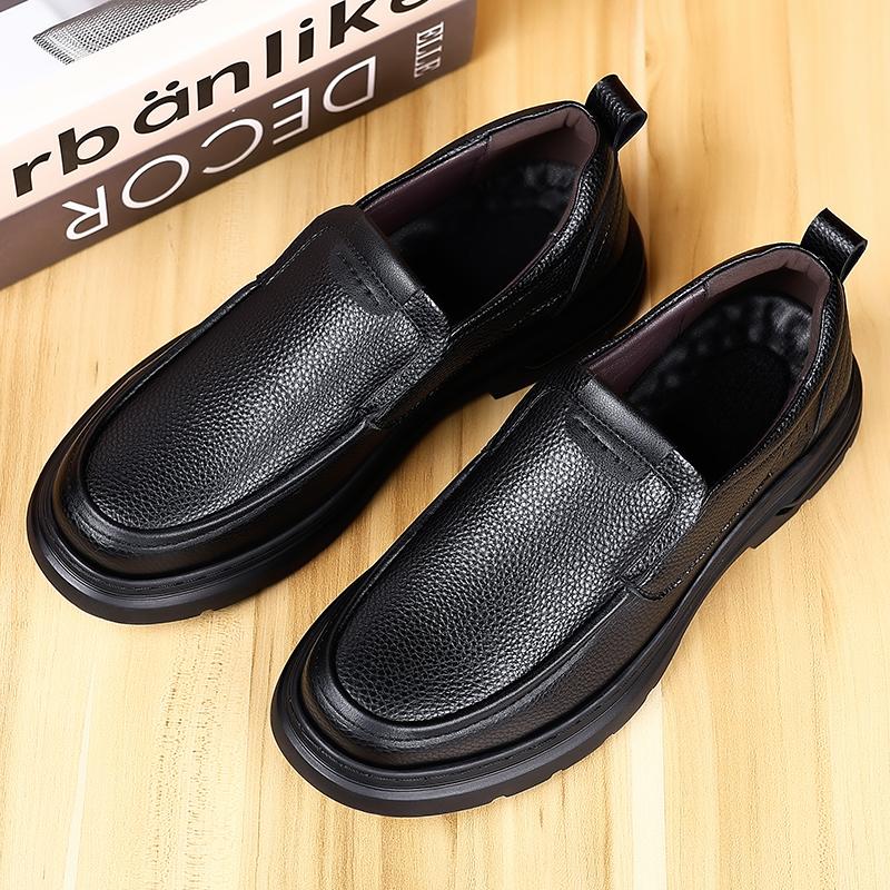 Мужская обувь Деловой кэжуал Кожаная обувь Мужская мода Дышащая обувь Британский кэжуал На шнуровке Кожаная обувь