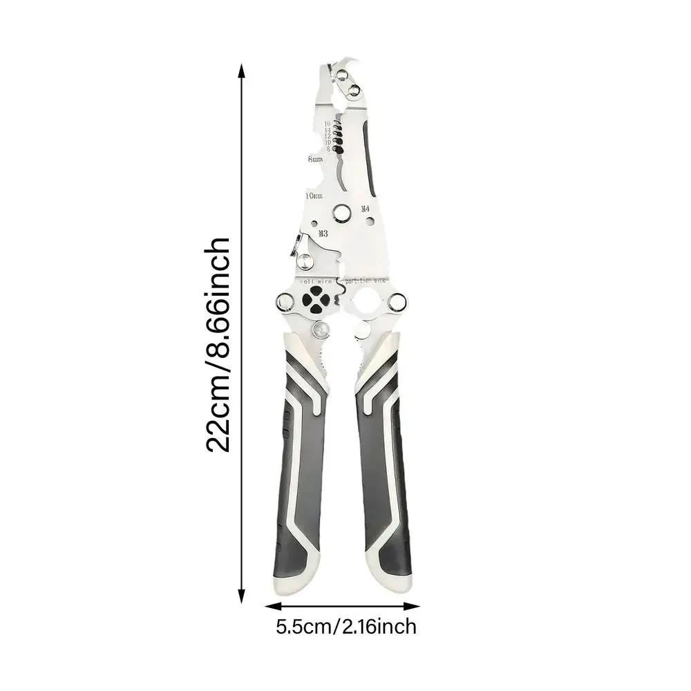 Эффективный инструмент для обжима проводов Износостойкий инструмент для зачистки кабеля Складные клещи для зачистки проводов Электрик