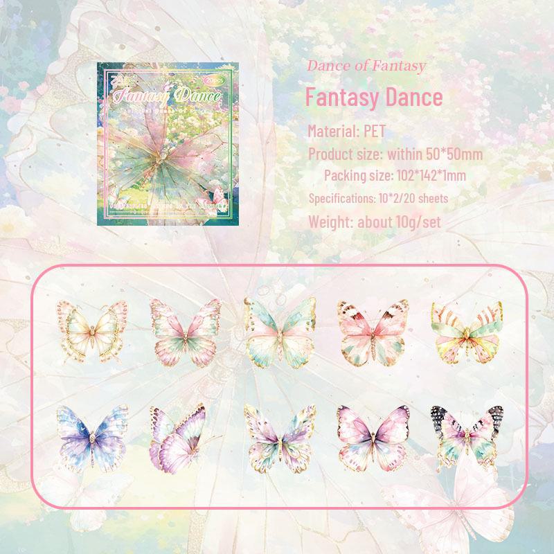 Yuezhen Fantasy Butterfly Dance Laser Водонепроницаемый КПК Наклейки Пакет