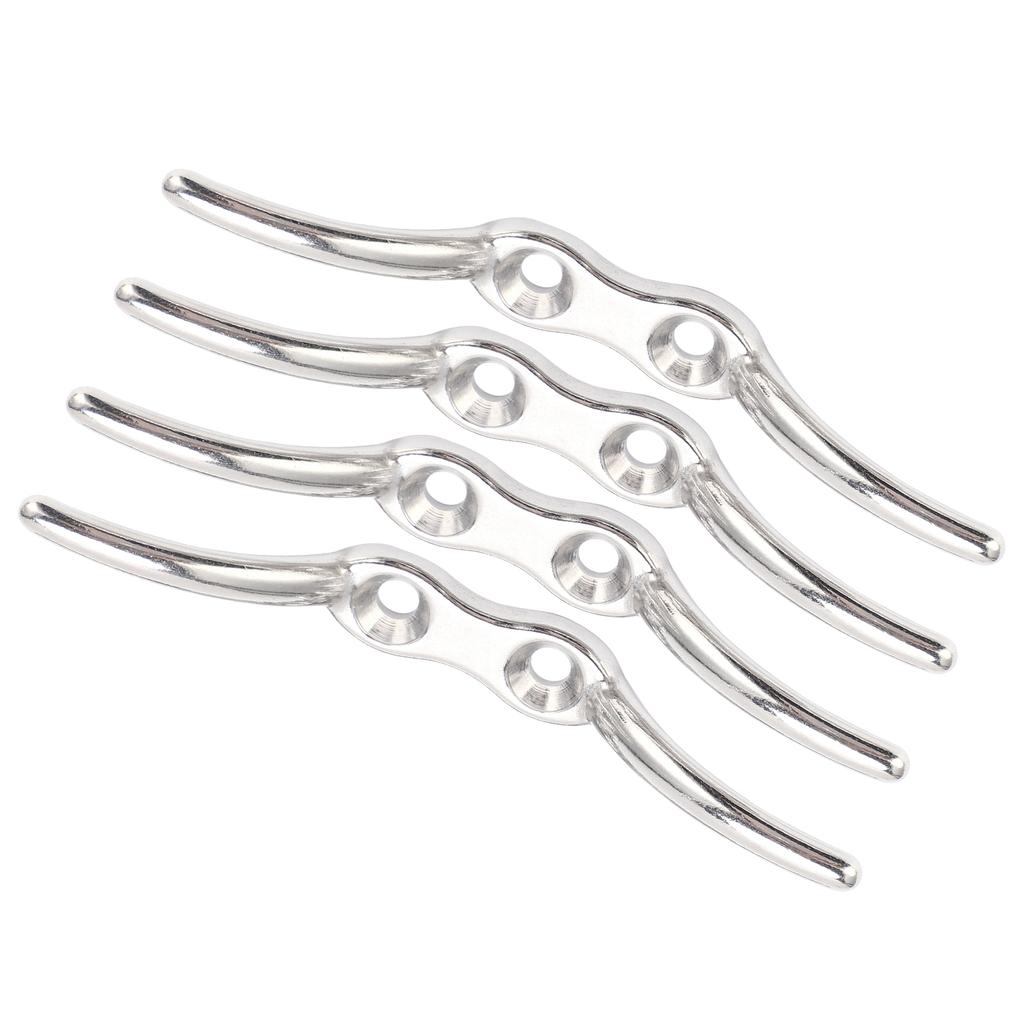 4 Pcs Rope Cleat Hook Stainless Steel Corrosion Resistance Durable Flagpole Boat Column Fixed Cleats150mm